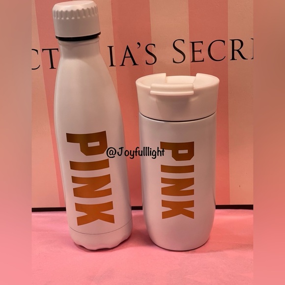 Victoria’s Secret PINK White Bottle & Tumbler Set - Limited Edition! - Picture 1 of 6